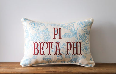 Sorority Toile Pi Beta Phi Pillow