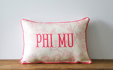 Sorority Toile Phi Mu Pillow
