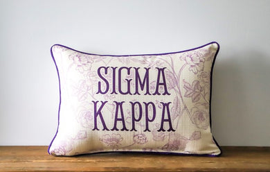 Sorority Toile Sigma Kappa Pillow