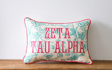 Sorority Toile Zeta Tau Alpha Pillow