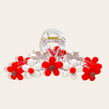 Daisy Claw Clip- Red & White