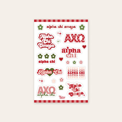 Flower Sticker Sheet- Alpha Chi Omega