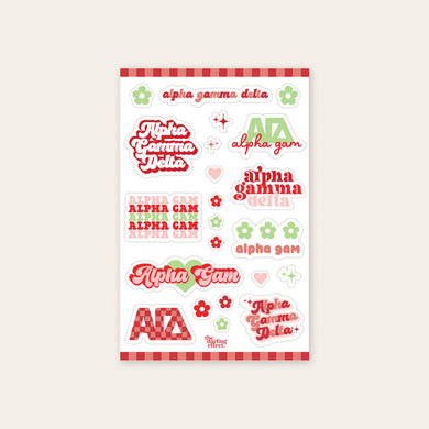 Flower Sticker Sheet- Alpha Gamma Delta