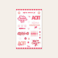 Flower Sticker Sheet- Alpha Omicron Pi