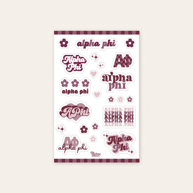 Flower Sticker Sheet- Alpha Phi