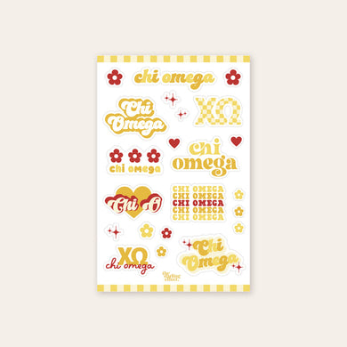 Flower Sticker Sheet- Chi Omega