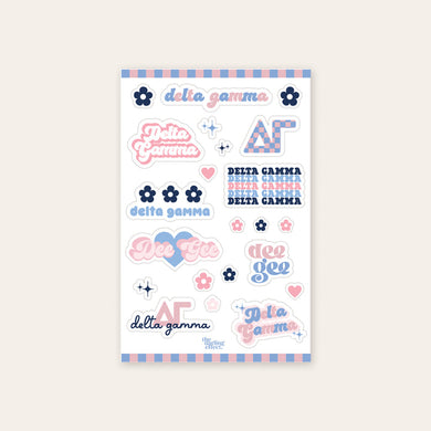 Flower Sticker Sheet- Delta Gamma