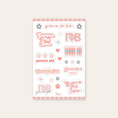 Flower Sticker Sheet- Gamma Phi Beta