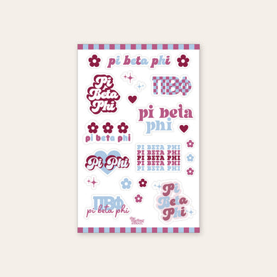 Flower Sticker Sheet- Pi Beta Phi