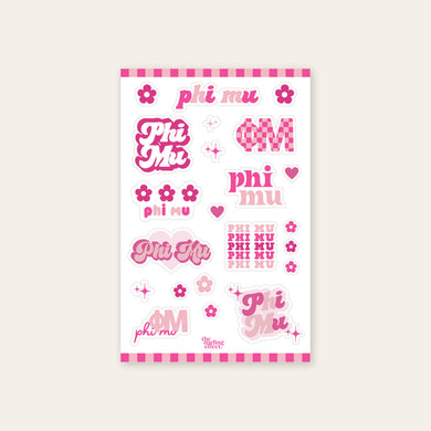 Flower Sticker Sheet- Phi Mu