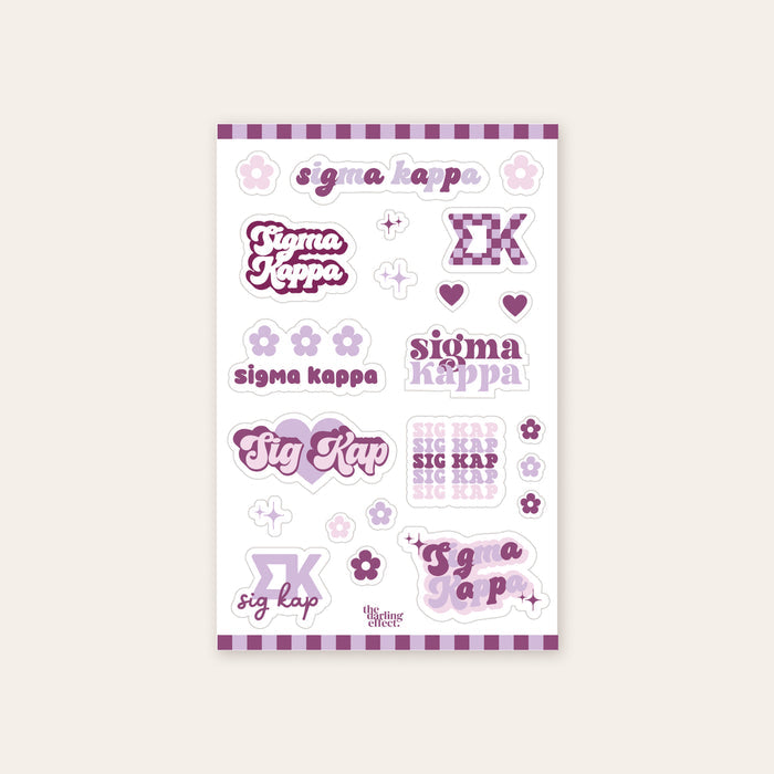 Flower Sticker Sheet- Sigma Kappa