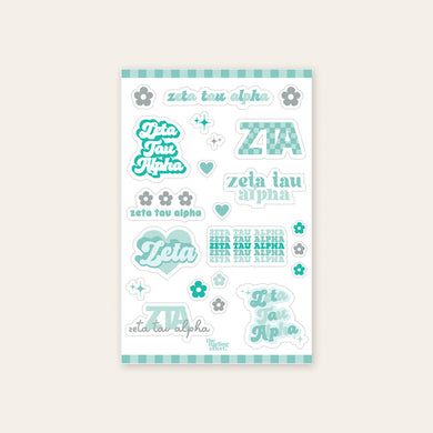 Flower Sticker Sheet- Zeta Tau Alpha