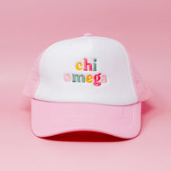 Pink Trucker Hat- Chi Omega