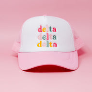 Pink Trucker Hat- Delta Delta Delta