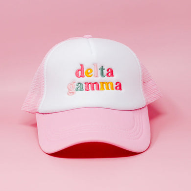 Pink Trucker Hat- Delta Gamma