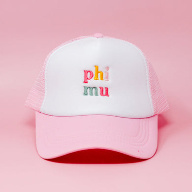 Pink Trucker Hat- Phi Mu