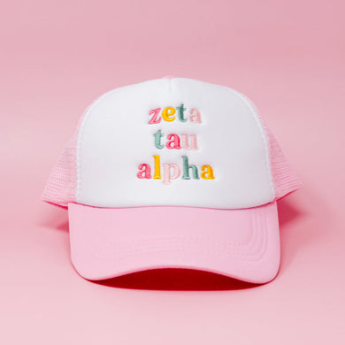 Pink Trucker Hat- Zeta Tau Alpha