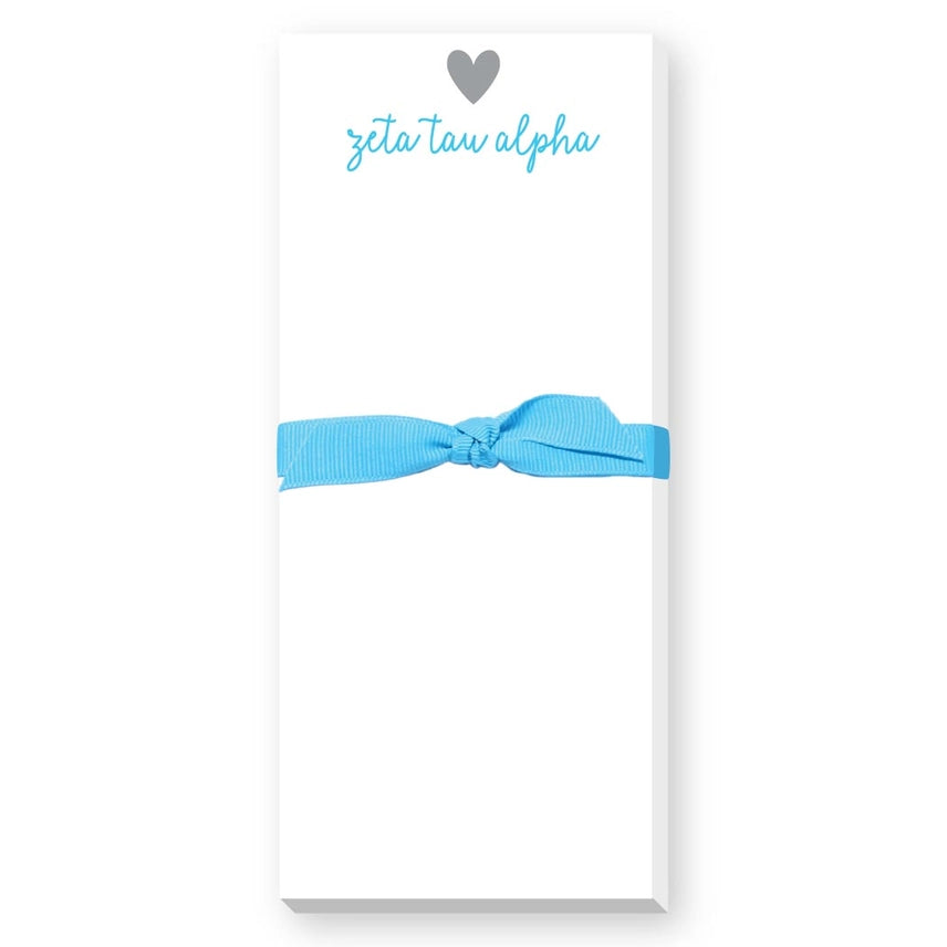 Skinnie Heart Notepad- Zeta Tau Alpha