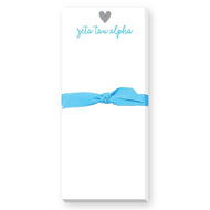 Skinnie Heart Notepad- Zeta Tau Alpha