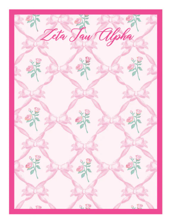 Romantic Floral Notepad-Zeta Tau Alpha