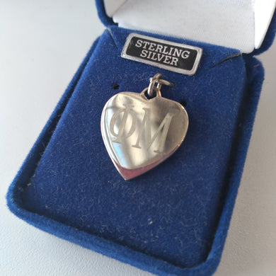 Engraved Heart Charm - Phi Mu
