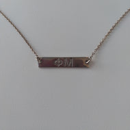Sterling Letter Bar Necklace - Phi Mu