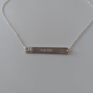 Sterling Words Bar Necklace - Phi Mu