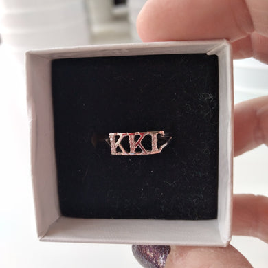 Sterling Rhinestone Letter Ring - Kappa Kappa Gamma