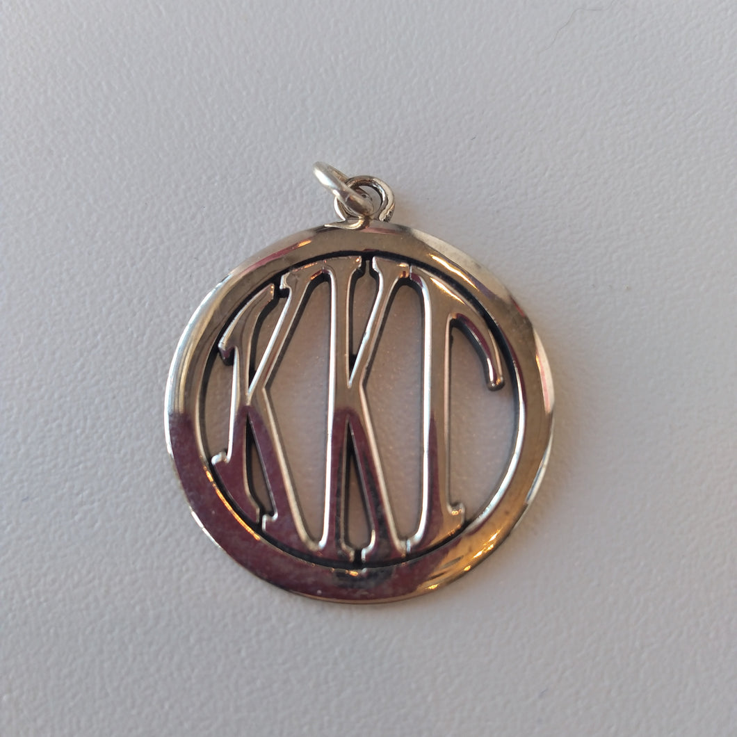 Lg Circle Monogram Pendant - Kappa Kappa Gamma