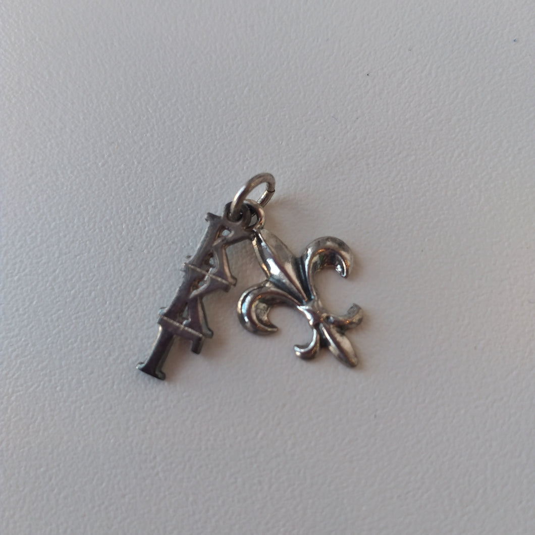 Kappa Kappa Gamma Sterling Silver Fleur-de-lis Pendant Necklace With CZ Stones & 20" Chain