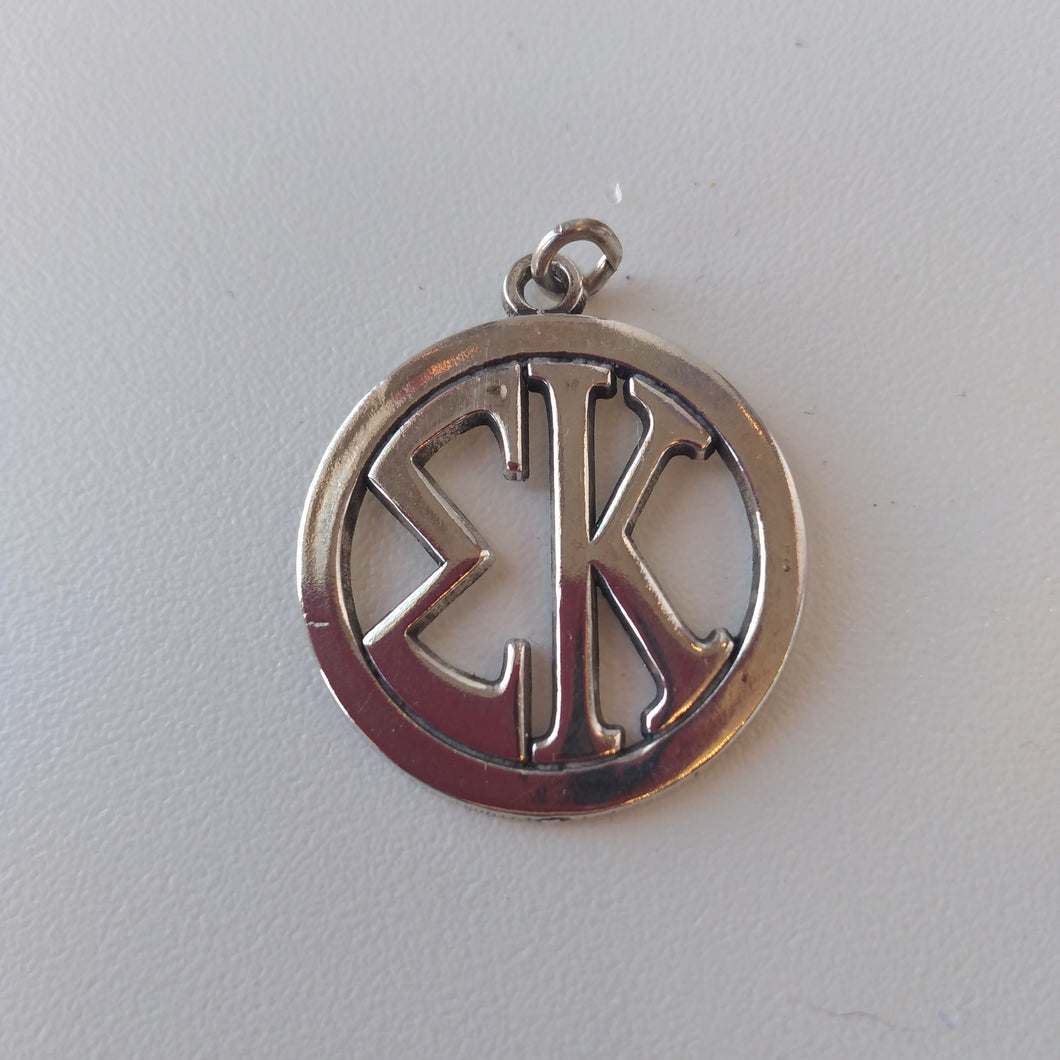 Lg Circle Monogram Pendant - Sigma Kappa