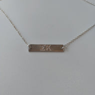 Sterling Letters Bar Necklace - Sigma Kappa