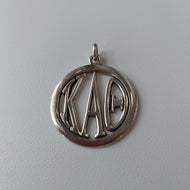 Lg Circle Monogram Pendant - Kappa Alpha Theta