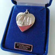 Engraved Heart Charm - Kappa Alpha Theta