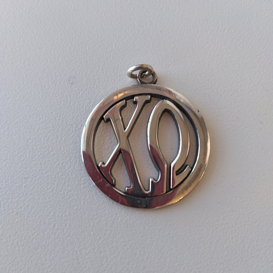 Lg Circle Monogram Pendant - Chi Omega