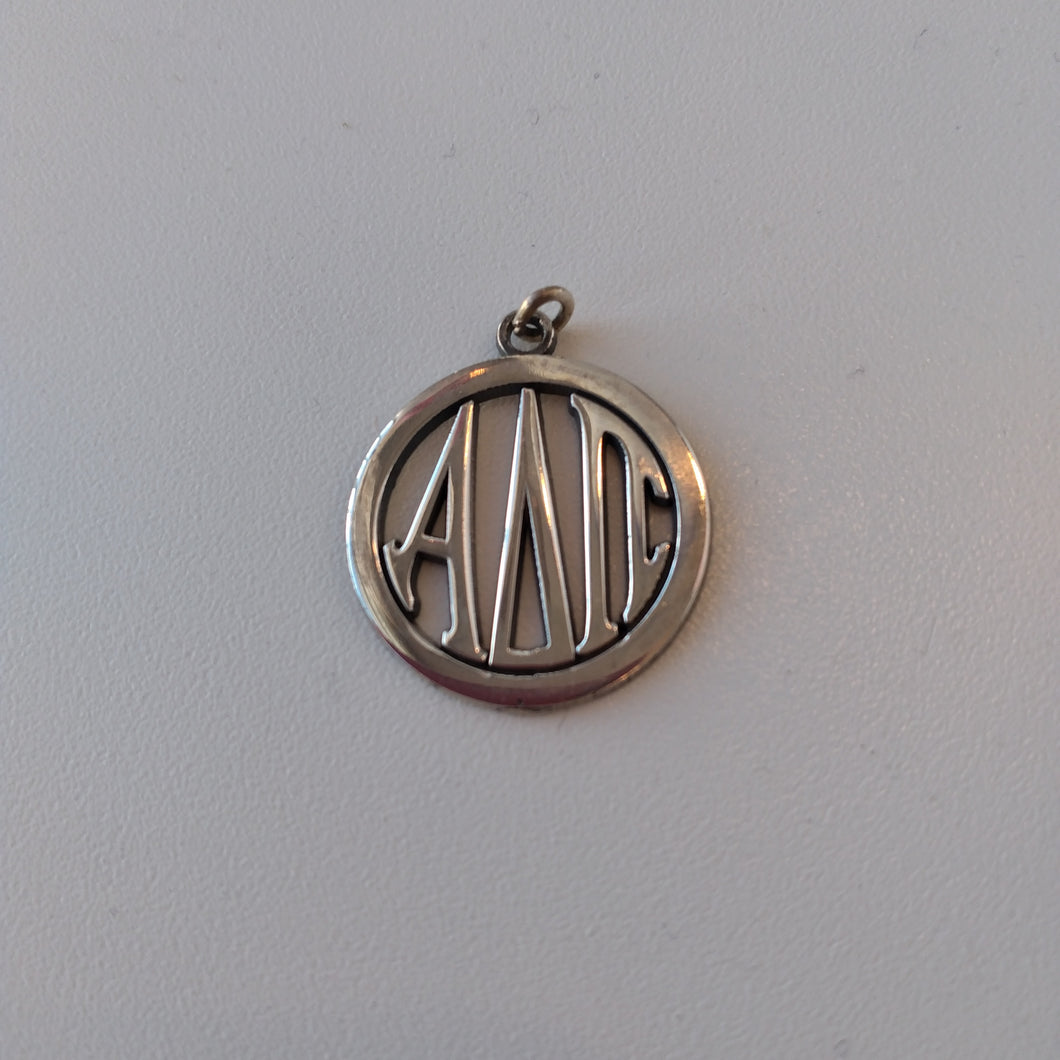 Lg Circle Monogram Pendant - Alpha Delta Pi