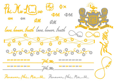 Metallic Temporary Jewelry Tattoo - Phi Mu