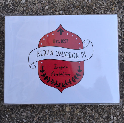 Alpha Omicron Pi Crest Notecards 10 count