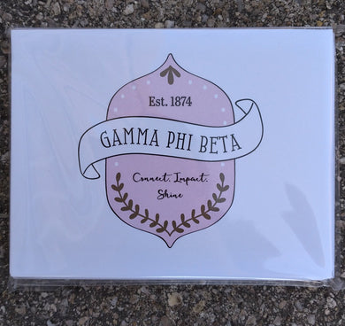 Gamma Phi Beta Crest Notecards 10 count