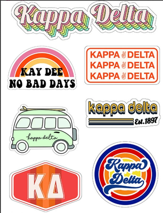 Retro Sticker Sheet - Kappa Delta
