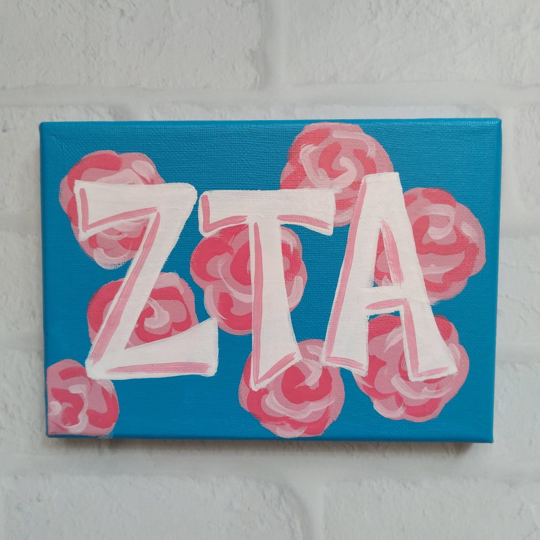 Preppy Rose Canvas - Zeta Tau Alpha