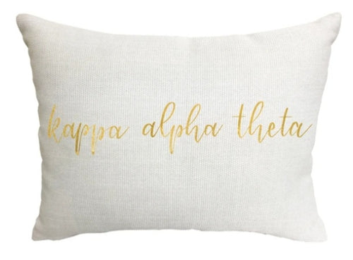 Gold Script Pillow - Kappa Alpha Theta