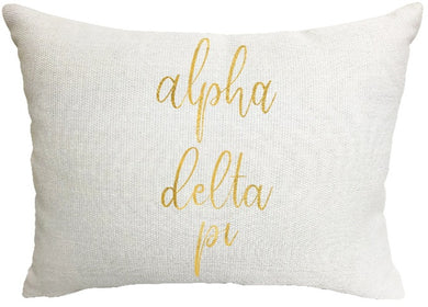Gold Script Pillow - Alpha Delta Pi