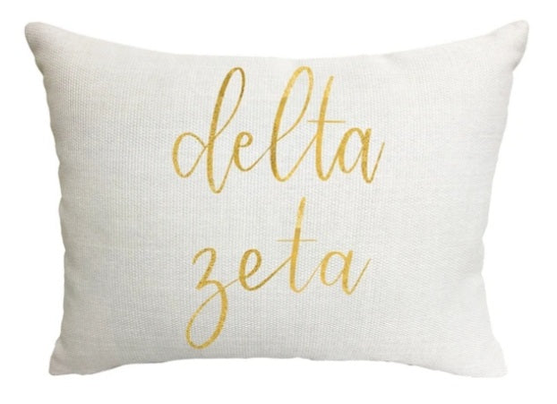 Gold Script Pillow - Delta Zeta