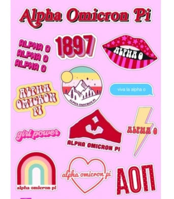 Girl Power Stickers - Alpha Omicron Pi