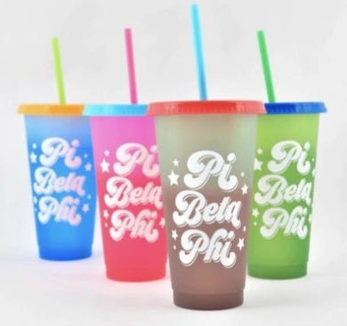 Color Changing Cup Set - Pi Beta Phi