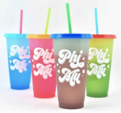 Color Changing Cup Set - Phi Mu