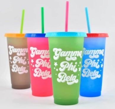 Color Changing Cup Set - Gamma Phi Beta