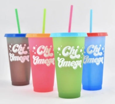 Color Changing Cup Set - Chi Omega