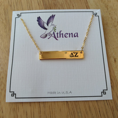 Gold Bar Necklace - Delta Zeta